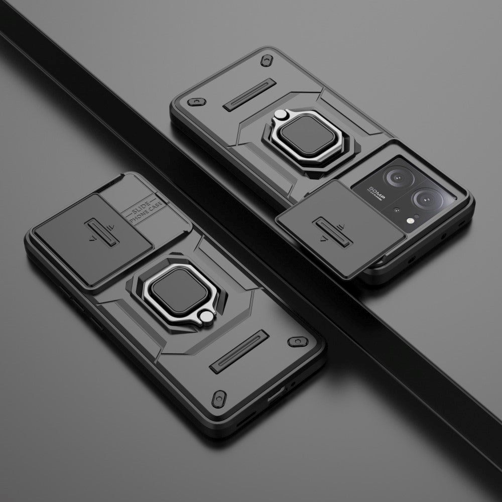 Xiaomi 13T / 13T Pro Craftsman Bakdeksel m. Magnetisk Kickstand &amp; Cam Slider - Svart