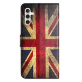 Samsung Galaxy A15 (5G) / A15 Lær Flip Deksel m. Veske og stående funksjon - Union Jack