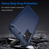 Samsung Galaxy A15 (5G) / A15 børstet karbonfiber fleksibelt plastbakdeksel - blå