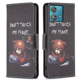 EIDERWOOD Motorola Edge 40 Neo Kunstlæder Flip Cover m. Pung & Print - "Don't Touch My Phone" Bjørn