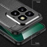 Xiaomi 14 Pro fleksibelt plastbakdeksel Litchi Texture - Svart