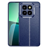 Xiaomi 14 Pro fleksibelt plastbakdeksel Litchi Texture - Blå