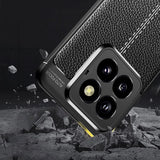 Xiaomi 14 Pro fleksibelt plastbakdeksel Litchi Texture - Blå