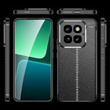 Xiaomi 14 Pro fleksibelt plastbakdeksel Litchi Texture - Blå