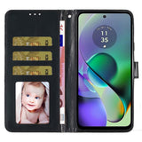 EIDERWOOD Motorola Moto G54 Leather Flip Cover m. Veske og stropp - Glitter - Svart