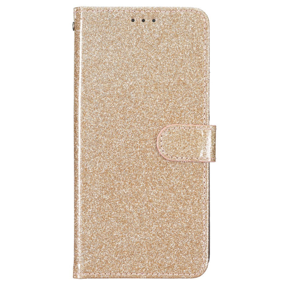 EIDERWOOD Motorola Moto G54 Leather Flip Cover m. Lommebok &amp; stropp - Glitter - Gull