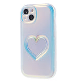 iPhone 15 Fleksibelt Plastik Bagside Cover m. Hjerte - Flerfarvet