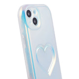 iPhone 15 Fleksibelt Plastik Bagside Cover m. Hjerte - Flerfarvet