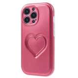 iPhone 15 Pro Fleksibelt Plastik Bagside Cover m. Hjerte - Pink