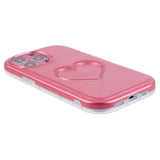 iPhone 15 Pro Fleksibelt Plastik Bagside Cover m. Hjerte - Pink