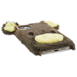 iPhone 15 fleksibelt plastdeksel m. Pels - Gris - Grønn / Gul