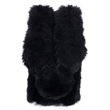 iPhone 15 fleksibelt plastdeksel m. Pels - Kaninører - Sort