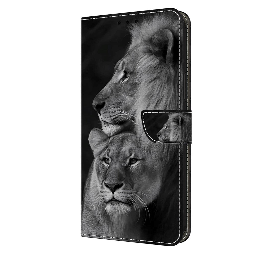 Xiaomi 13T / 13T Pro Leather Flip Cover m. Lommebok og trykk - Lions