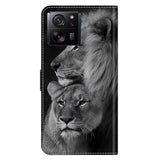 Xiaomi 13T / 13T Pro Leather Flip Cover m. Lommebok og trykk - Lions