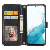 Samsung Galaxy A25 (5G) Flip-deksel i lær m. Glidelåslomme og stropp - Svart