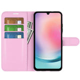 Samsung Galaxy A25 (5G) Litchi Leather Flip Cover m. Lommebok - Rosa