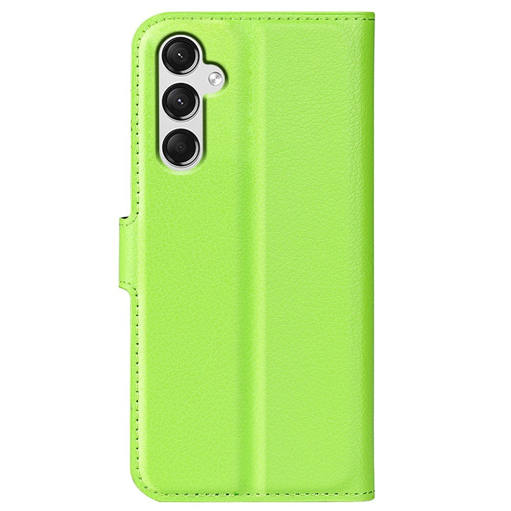 Samsung Galaxy A25 (5G) Litchi Leather Flip Cover m. Lommebok - Grønn