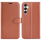 Samsung Galaxy A25 (5G) Litchi Leather Flip Cover m. Lommebok - Brun