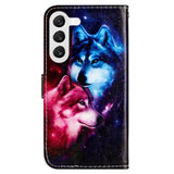 Samsung Galaxy S24 Leather Flip Cover m. Lommebok og stropp - Wolves