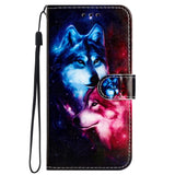 Samsung Galaxy S24 Leather Flip Cover m. Lommebok og stropp - Wolves