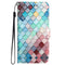 Samsung Galaxy S24 Leather Flip Cover m. Veske og stropp - Fargede firkanter