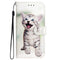 Samsung Galaxy S24 Leather Flip Cover m. Veske og stropp - Kattunge