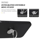Google Pixel 8a Fleksibelt Plastik Bagside Cover m. Ring Kickstand - Sort m. Magnetisk Sølv Ring