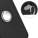 Google Pixel 8a Fleksibelt Plastik Bagside Cover m. Ring Kickstand - Sort m. Magnetisk Sølv Ring