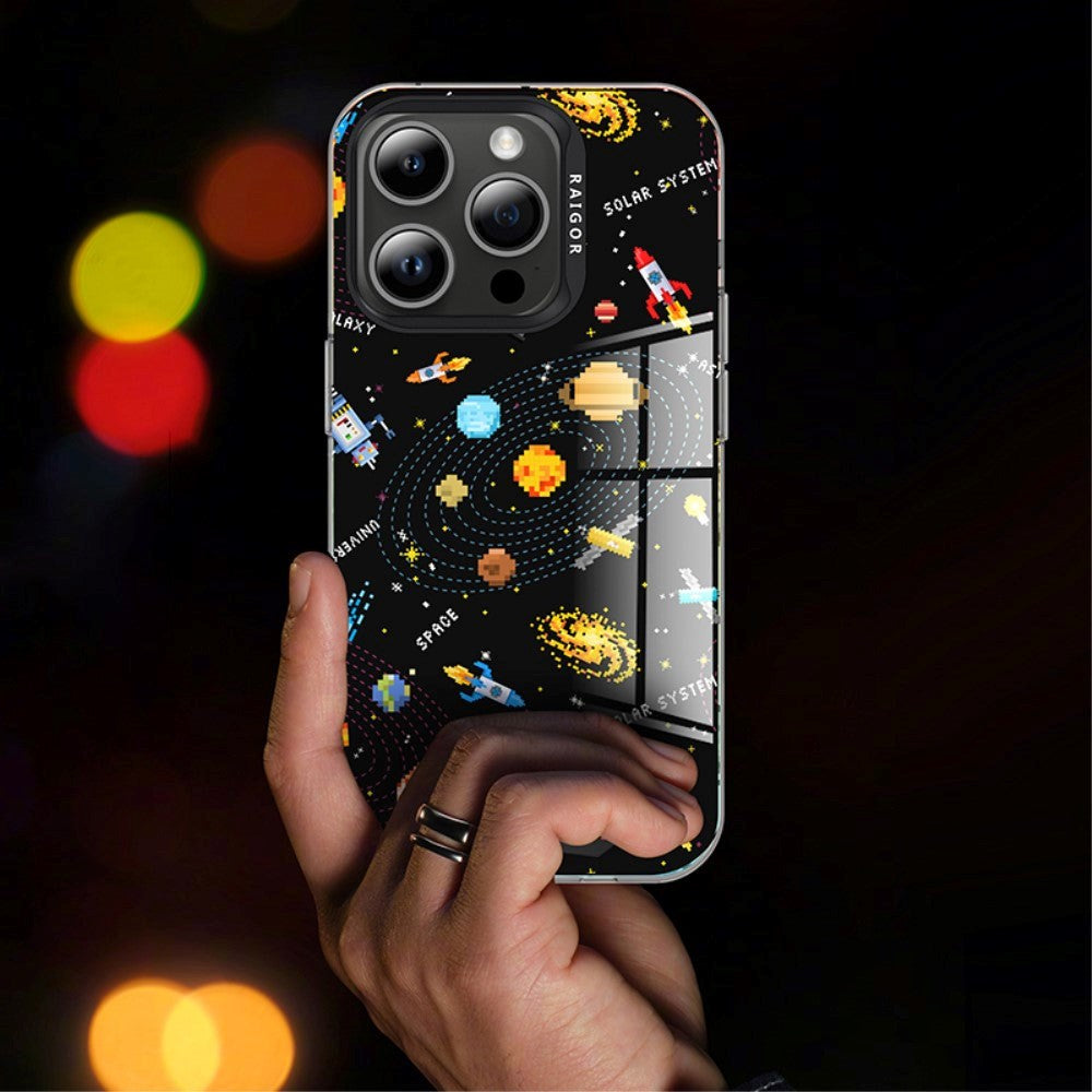 iPhone 15 Pro Pixel Series Craftsman Bakdeksel m. Pixelated Print - Svart