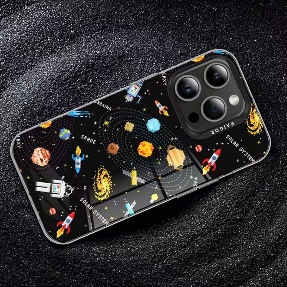 iPhone 15 Pro Pixel Series Craftsman Bakdeksel m. Pixelated Print - Svart