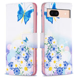 EIDERWOOD Google Pixel 8a Leather Flip Cover m. Lommebok og trykk - Sommerfugl og blomster