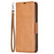 Samsung Galaxy S24 flip-deksel i kunstskinn m. Lommebok og stropp - Lysebrun