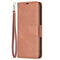 Samsung Galaxy S24 flip-deksel i kunstskinn m. Lommebok og stropp - brun