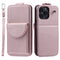 iPhone 15 Pro vertikalt flipdeksel i kunstskinn m. Veske / Ståfunksjon / Stropp - Rose Gold
