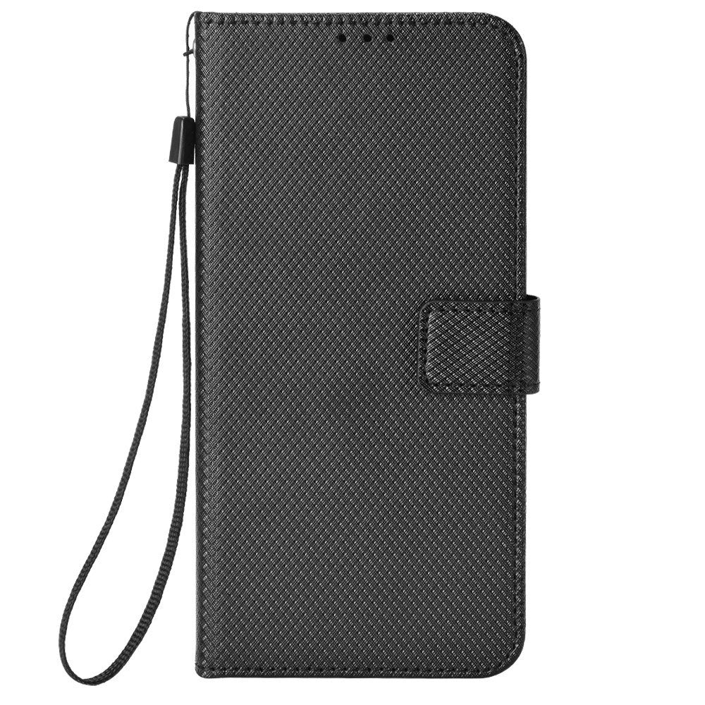 EIDERWOOD Xiaomi Redmi Note 13 Pro (5G) / Poco X6 Leather Flip Cover m. Stropp og tekstur - Svart