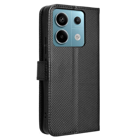 EIDERWOOD Xiaomi Redmi Note 13 Pro (5G) / Poco X6 Leather Flip Cover m. Stropp og tekstur - Svart