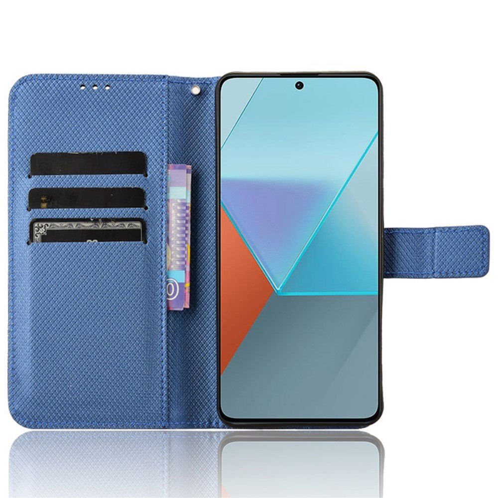 EIDERWOOD Xiaomi Redmi Note 13 Pro (5G) / Poco X6 Leather Flip Cover m. Stropp og tekstur - blå