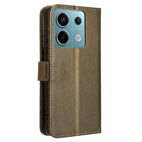 EIDERWOOD Xiaomi Redmi Note 13 Pro (5G) / Poco X6 Leather Flip Cover m. Stropp og tekstur - brun