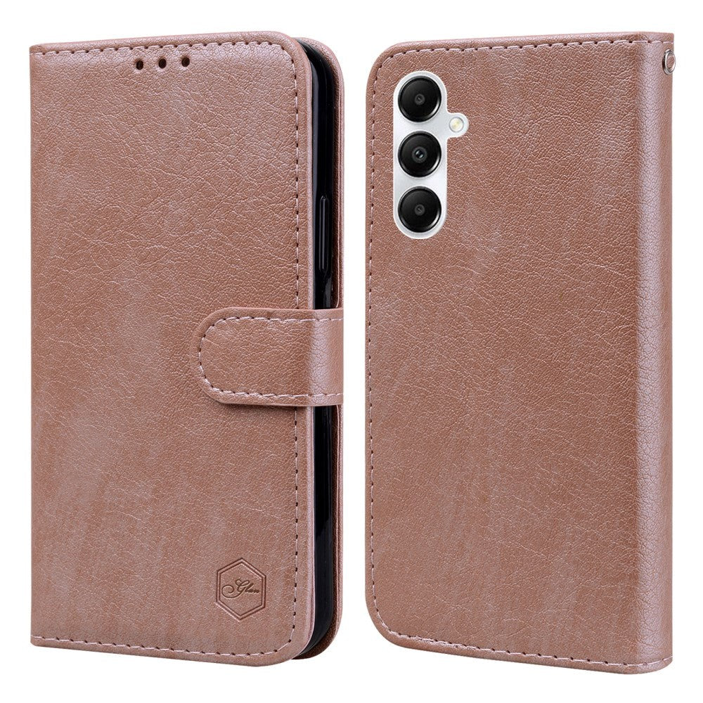 Samsung Galaxy A05s Neutral Leather Flip Cover m. Lommebok- og stativfunksjon - Rose gull