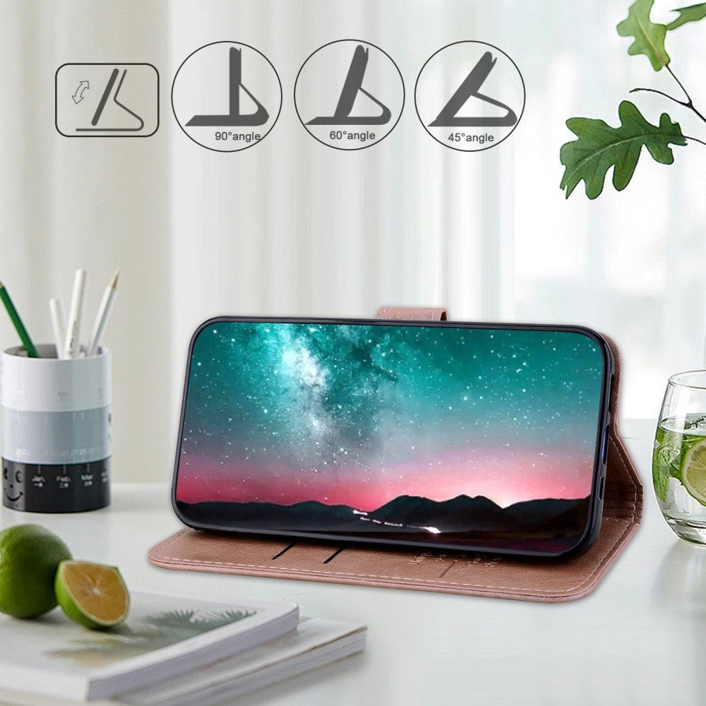 Samsung Galaxy A05s Neutral Leather Flip Cover m. Lommebok- og stativfunksjon - Rose gull