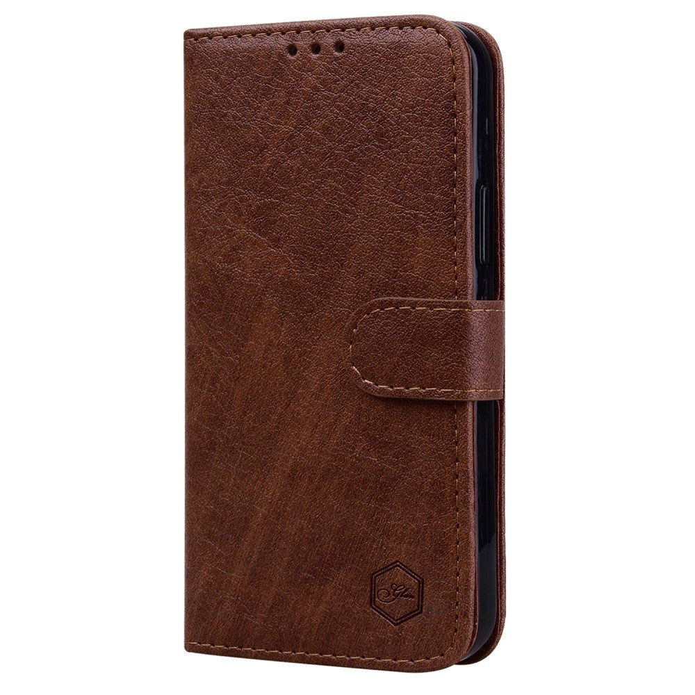 Samsung Galaxy A05s Neutral Leather Flip Cover m. Lommebok- og stativfunksjon - brun