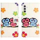 Samsung Galaxy S24 Leather Flip Cover m. Lommebok- og stativfunksjon - Uglepar