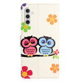 Samsung Galaxy S24 Leather Flip Cover m. Lommebok- og stativfunksjon - Uglepar