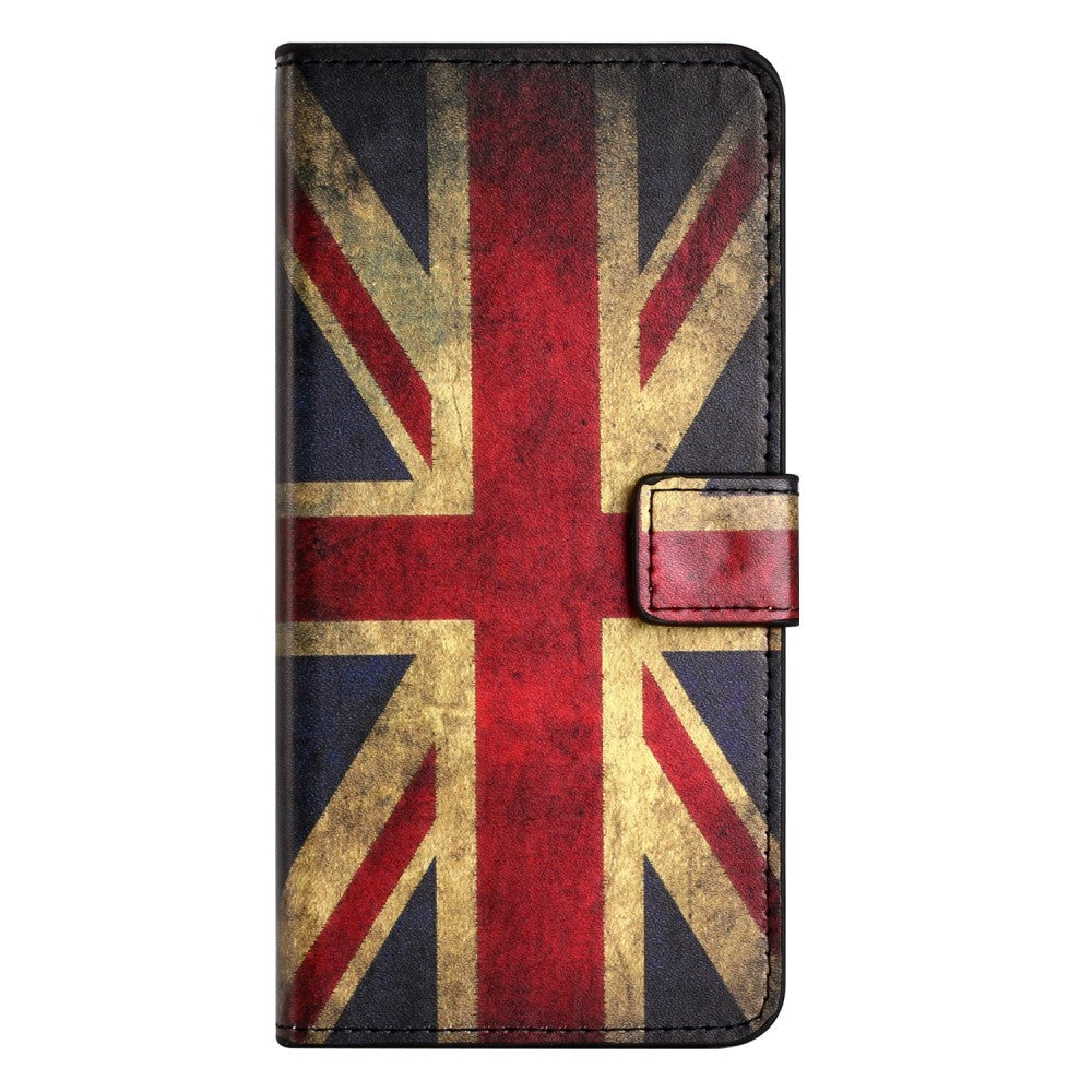 Samsung Galaxy S24 Leather Flip Cover m. Veske og stående funksjon - Union Jack