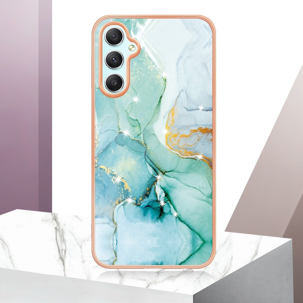 Samsung Galaxy A25 (5G) Hybrid Plastik Bagside Cover - Grøn Marmor