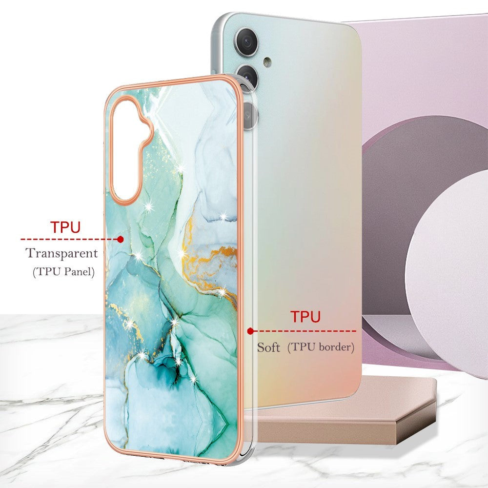 Samsung Galaxy A25 (5G) Hybrid Plastik Bagside Cover - Grøn Marmor