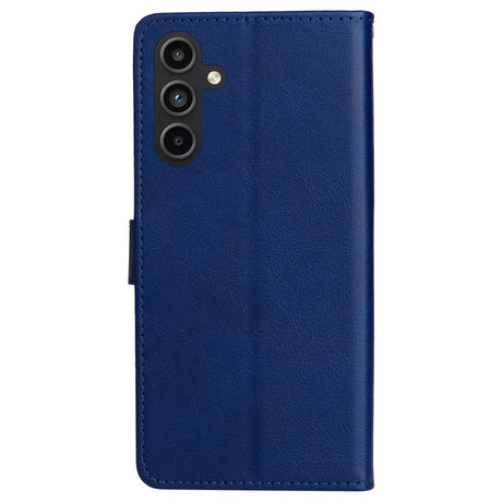 Samsung Galaxy A15 (5G) / A15 PU Leather Flip Cover m. Lommebok og stropp - blå