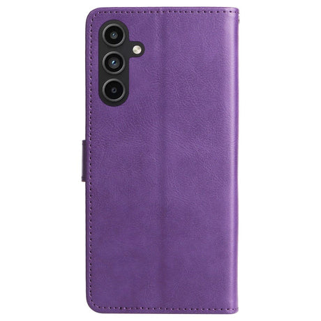 Samsung Galaxy A15 (5G) / A15 PU Leather Flip Cover m. Lommebok og stropp - Lilla