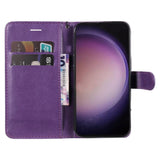 Samsung Galaxy S24 Ultra Leather Flip Cover m. Veske og stropp - Lilla