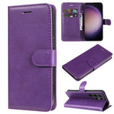 Samsung Galaxy S24 Ultra Leather Flip Cover m. Veske og stropp - Lilla